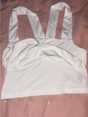 SHEIN White Cropped Wide-Strap Tank Top